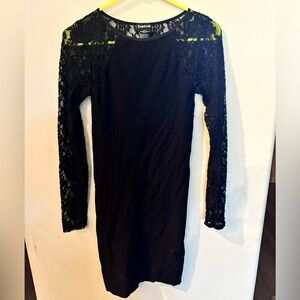 Bebe Lace Long Sleeve Black Dress Women’s Size M/L NWT